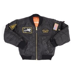 Kids Fighter Pilot Black Jacket-reversible
